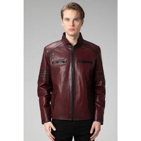 Dericlub E2214 Bordo Jumbo Gerçek Deri Erkek Mont