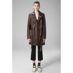 Dericlub K060 Camel Gerçek Deri Kadın Trençkot
