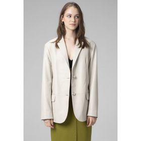 Dericlub WM005 Bej Blazer Kadın Deri Ceket