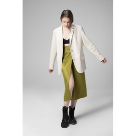Dericlub WM005 Bej Blazer Kadın Deri Ceket