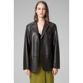 Dericlub WM005 Kahverengi Blazer Kadın Deri Ceket