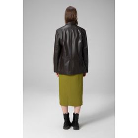Dericlub WM005 Kahverengi Blazer Kadın Deri Ceket