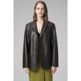 Dericlub WM005 Kahverengi Blazer Kadın Deri Ceket