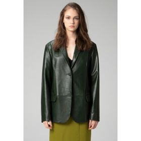 Dericlub WM005 Yeşil Blazer Kadın Deri Ceket
