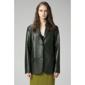 Dericlub WM005 Yeşil Blazer Kadın Deri Ceket