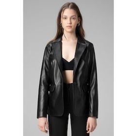 Dericlub WM011 Gerçek Deri Kadın Blazer Ceket