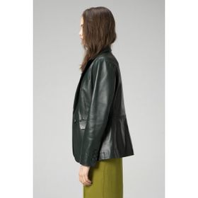 Dericlub WM011 Yeşil Gerçek Deri Kadın Blazer Ceket