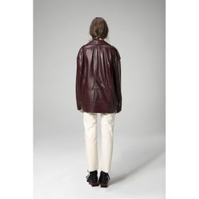 Dericlub WM019 Oversize Biker Deri Siyah Kadın Mont