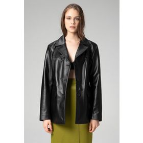 Dericlub WM035 Gerçek Deri Kadın Blazer