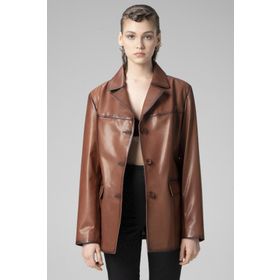 Dericlub WM035 Gerçek Deri Kadın Blazer