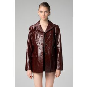 Dericlub WM035 Kanyak Lake Flap Deri Kadın Blazer Ceket