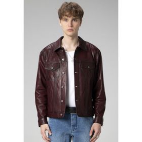 Dericlub WM2217 Jumbo Deri Bordo Erkek Ceket