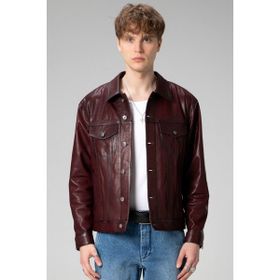 Dericlub WM2217 Jumbo Deri Bordo Erkek Ceket