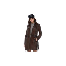 Dericlub YB-060 Camel Deri Kadın Trençkot