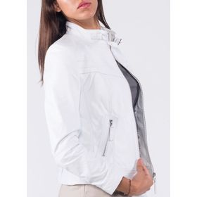 Dericlub YB-2028 Gerçek Deri Beyaz Kadın Mont