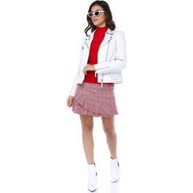Dericlub YB-2039 Gerçek Deri Beyaz Kadın Mont