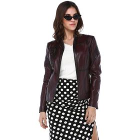 Dericlub YB-2085 Bordo Hakiki Kuzu Derisi Kadın Mont