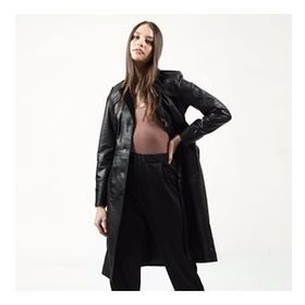 Dericlub YB-2099 Gerçek Deri Bordo Kadın Trençkot
