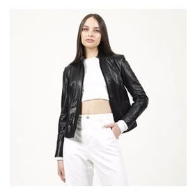Dericlub YB-2112 Gerçek Deri Bordo Kadın Mont