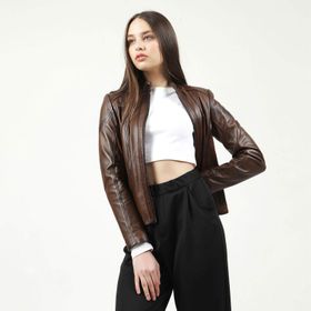 Dericlub YB-2112 Gerçek Deri Camel Antik Kadın Mont