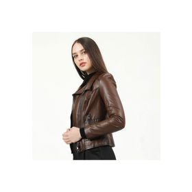 Dericlub YB-2120 Gerçek Deri Camel Antik Kadın Mont