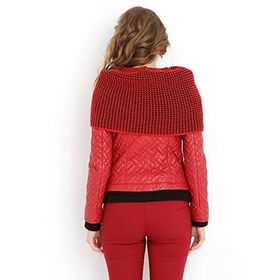 Dericlub YB-2126 Gerçek Deri Kırmızı Kadın Mont