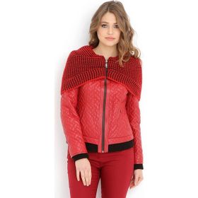 Dericlub YB-2126 Gerçek Deri Kırmızı Kadın Mont
