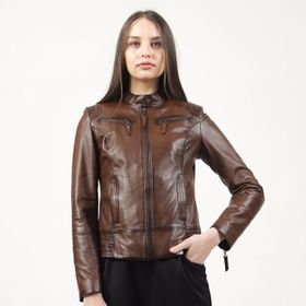 Dericlub YB-2143 Gerçek Deri Camel Antik Kadın Mont
