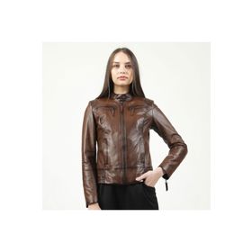 Dericlub YB-2143 Gerçek Deri Camel Antik Kadın Mont