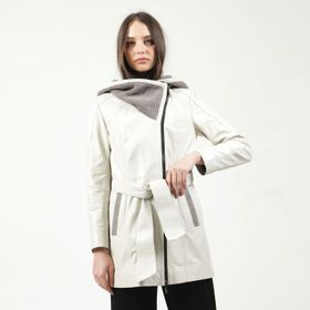Dericlub YB-2163 80 Gerçek Deri Bej Kadın Kaban