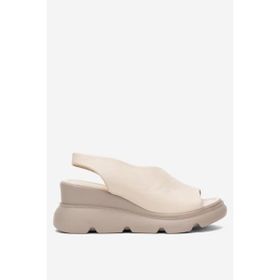 Dericlub ZY 7712 Bej Kadın Bantlı Dolgu Taban Comfort Günlük Sandalet