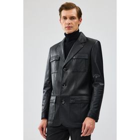 Derimod 21WGD6405U4 Kevin Erkek Siyah Blazer Deri Ceket