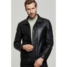 Derimod 21WGE64011M Bruno Erkek Siyah Deri Ceket