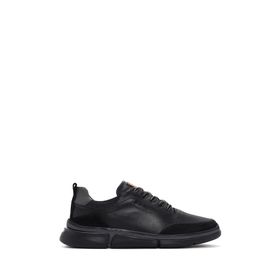 Derimod 24SFD623518 Siyah Bağcıklı Kalın Tabanlı Deri Erkek Sneaker