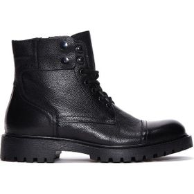 Derimod 24WFD7002FT Siyah Fermuarlı Deri Casual Erkek Bot