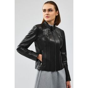 Derimod 24WGD5200U4 Linda Kadın Siyah Kısa Deri Ceket