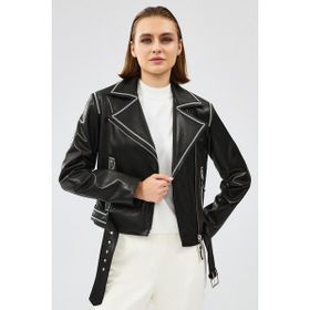 Derimod 24WGD5213VE Lady Kadın Siyah Kısa Deri Ceket