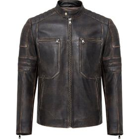 Derimod 24WGF6554G6 Morant Erkek Kahverengi Vintage Slim-Fit Deri Ceket