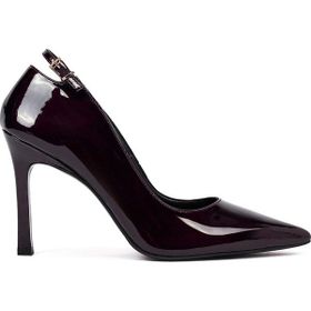 Derimod 25AFD162416 Kadın Bordo İnce Topuklu Rugan Deri Stiletto