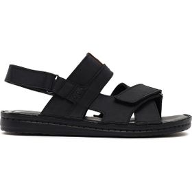 Derimod 25SFD696718 Siyah Deri Casual Erkek Sandalet