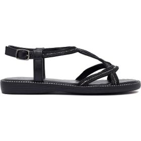 Derimod 25SFE464614 Siyah Taşlı Kadın Sandalet
