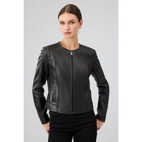 Derimod 25SGD5300U4 Flora Kadın Siyah Slim Kısa Deri Ceket