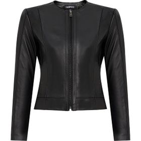 Derimod 25SGD5300U4 Flora Kadın Siyah Slim Kısa Deri Ceket