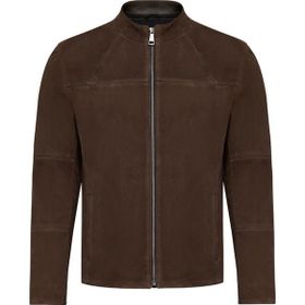 Derimod 25SGD640210 Neymar Sarı Erkek Kestane Hakim Yaka Slim-Fit Süet Deri Ceket
