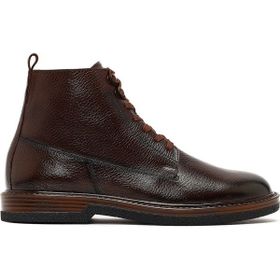 Derimod 25WFD6060FT Kahverengi Bağcıklı Fermuarlı Deri Casual Erkek Bot