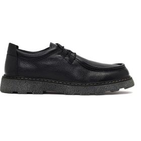 Derimod 25WFD7514FT Erkek Siyah Bağcıklı Kalın Tabanlı Deri Casual Ayakkabı