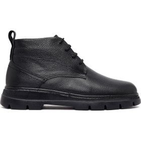 Derimod 25WFD7515FT Erkek Siyah Bağcıklı Deri Casual Bot