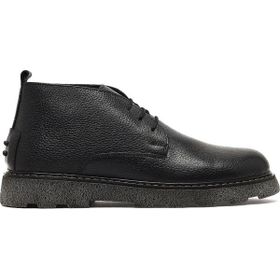 Derimod 25WFD7516FT Erkek Siyah Bağcıklı Deri Casual Bot