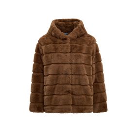 Derimod 25WGE5630FF Vienna Kadın Hardal Kapüşonlu Teddy Mont