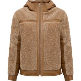 Derimod 25WGEP5627FF Prag Kadın Hardal Kapüşonlu Teddy Deri Mont